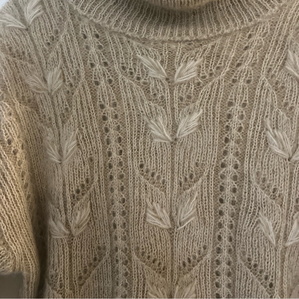 Cozy Knit Turtleneck Sweater - Beige